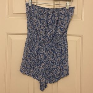 Blue and White Romper
